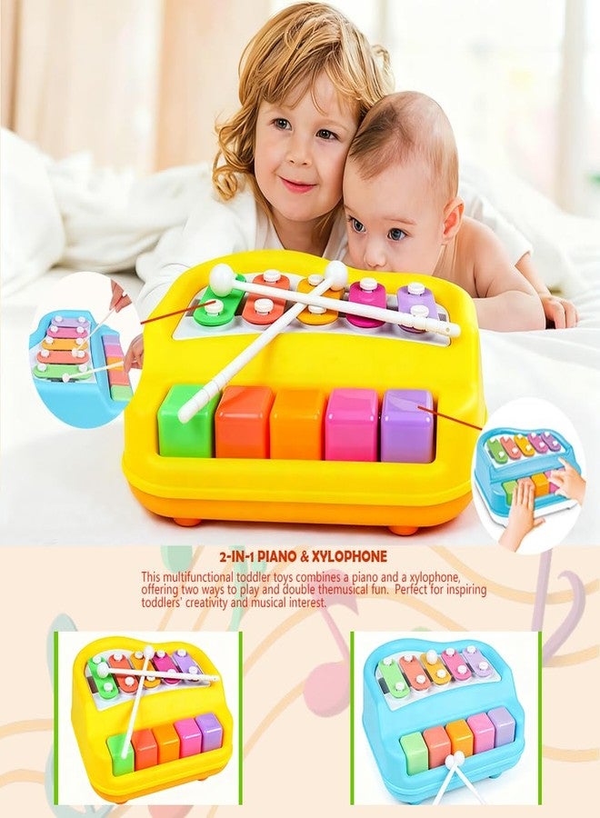 Liyujuping 2 in 1 Xylophone for Toddlers, Baby Xylophone Piano Toy with 5 Multicolored Key Scales and Two Mallets for Kids, Educational Musical Learning Instruments Toy for Boys and Girls (Yellow) - Image 4